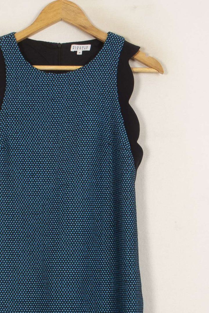 Robe Sans Manches Bleue et Noire - Taille S/36 de la marque Claudie Pierlot | PARAD51891 - Vendu par Paradigme - Image 3