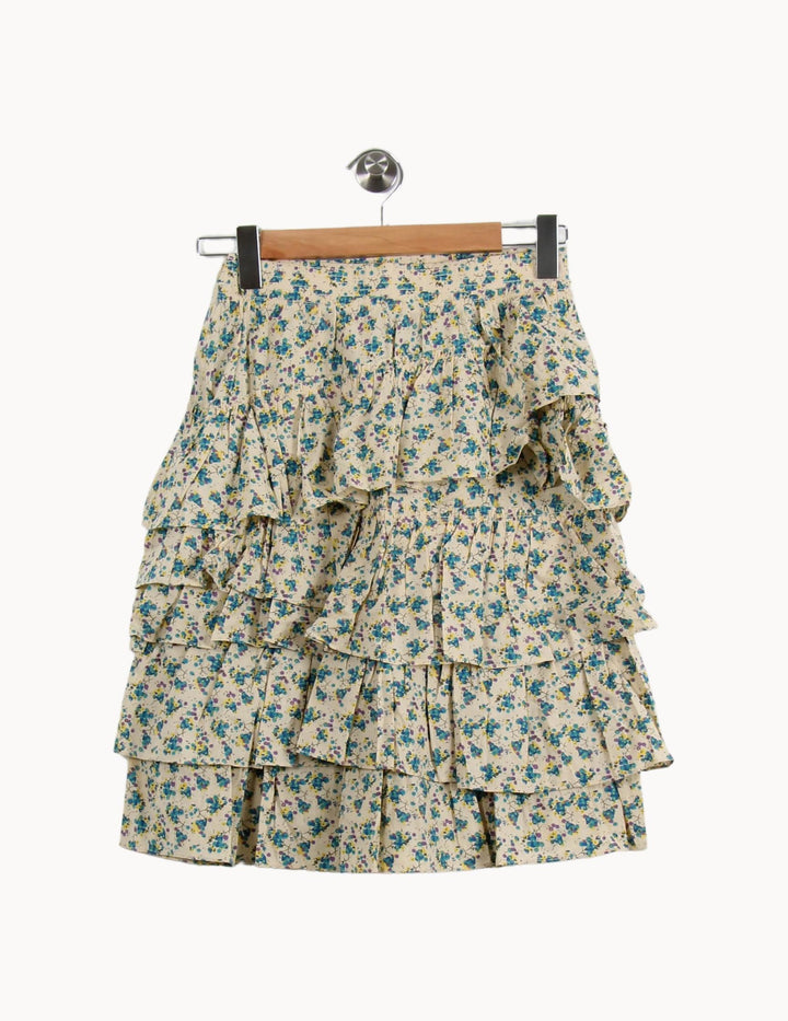 Jupe Volantée Écrue et Bleue - Taille XS/34 de la marque Zadig&Voltaire | PARAD51910 - Vendu par Paradigme - Image 4