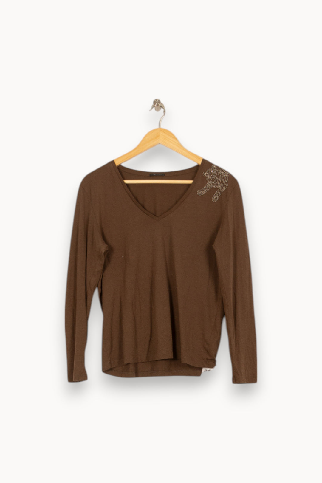 Tee-shirt Manches Longues Marron - Taille M/38 de la marque IKKS | PARAD51921 - Vendu par Paradigme - Image 2