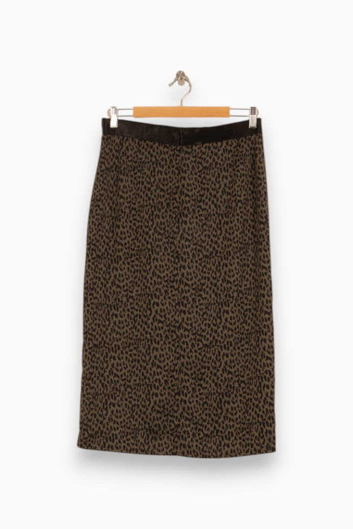 Jupe Droite Léopard Marron et Noir - Taille L/40 de la marque IKKS | PARAD51922 - Vendu par Paradigme - Image 4