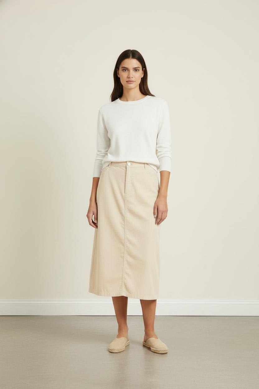 Jupe Midi Blanche - Taille XL/42