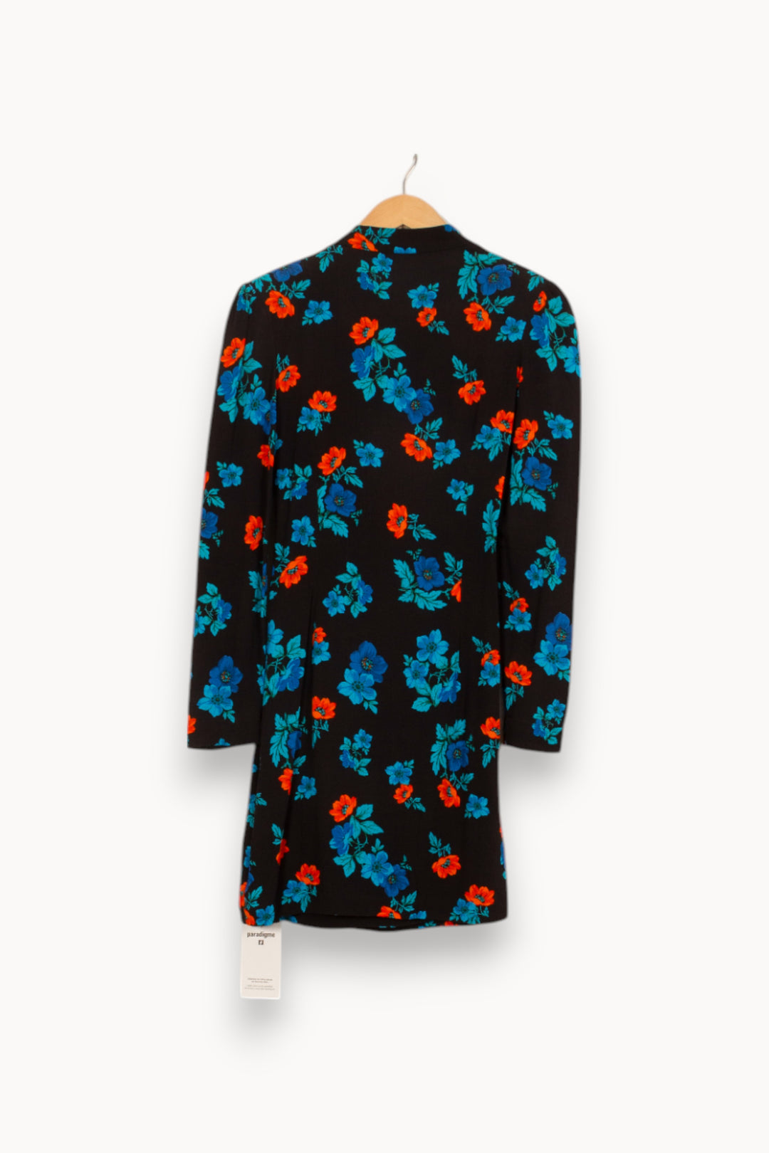 Robe Courte Noire à Fleurs Bleues et Rouges - Taille M/38 de la marque Maje | PARAD51945 - Vendu par Paradigme - Image 4
