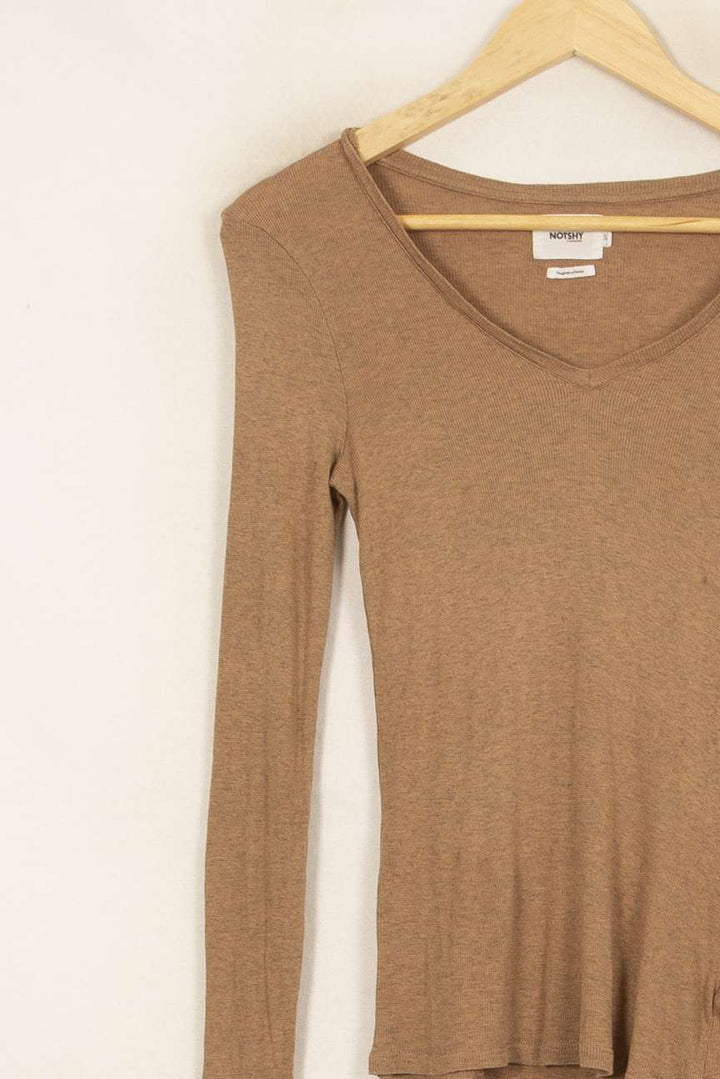 Tee-shirt Manches Longues Beige - Taille S/36 de la marque Notshy Cashmere | PARAD51949 - Vendu par Paradigme - Image 3