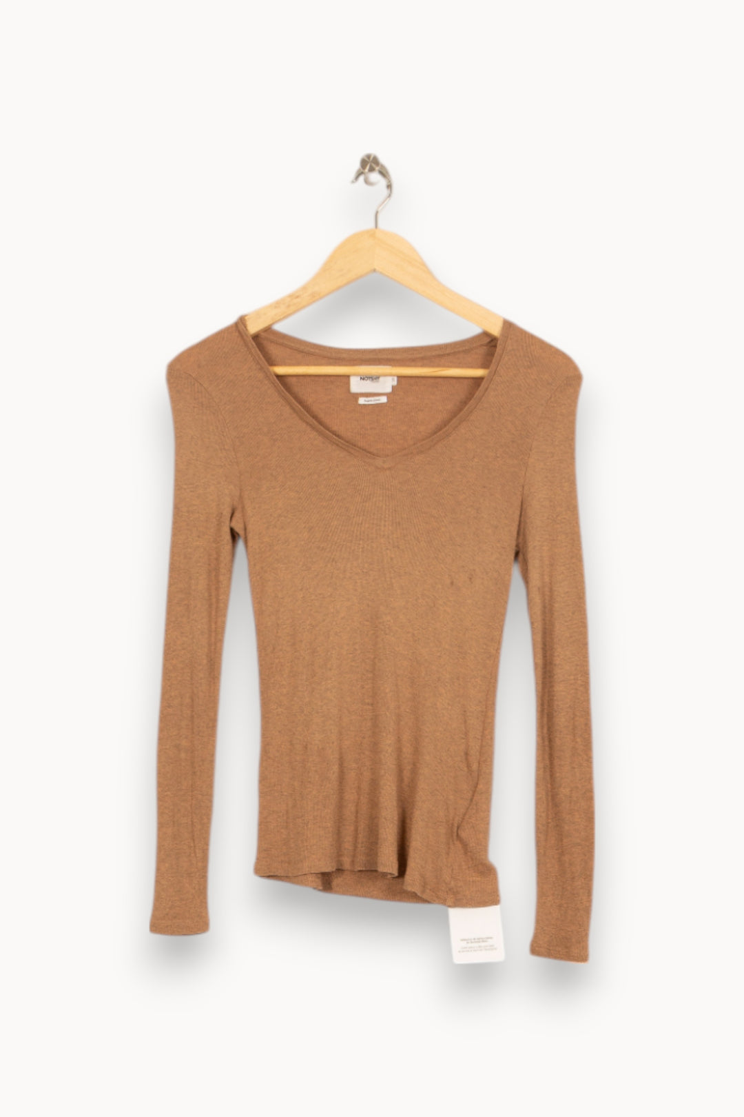 Tee-shirt Manches Longues Beige - Taille S/36 de la marque Notshy Cashmere | PARAD51949 - Vendu par Paradigme - Image 2