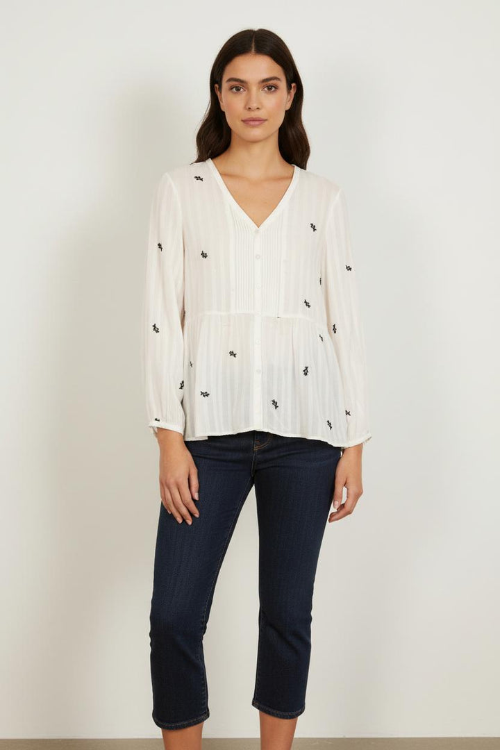 Blouse Blanche et Noire - Taille S/36