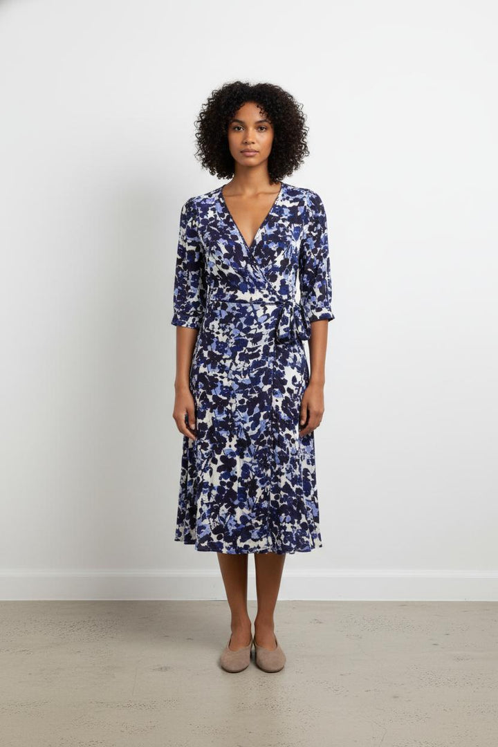 Robe Portefeuille Bleue et Blanche - Taille S/36