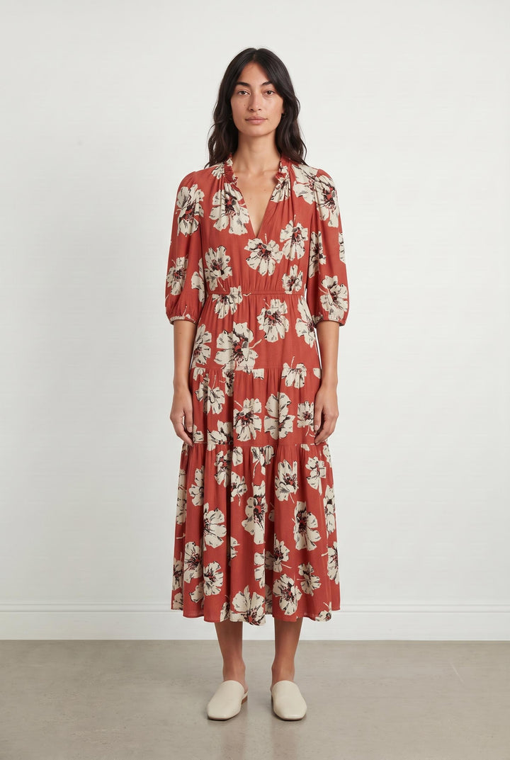 Robe Longue Rouge et Blanche - Taille S/36 de la marque ba&sh | PARAD51987 - Vendu par Paradigme - Image 1