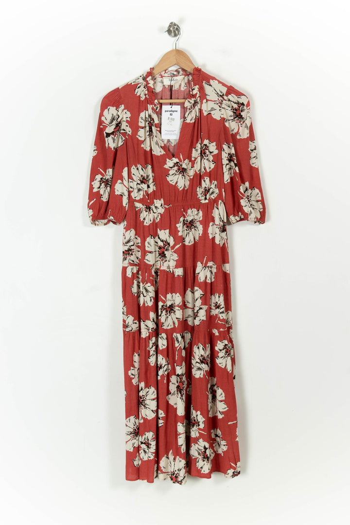Robe Longue Rouge et Blanche - Taille S/36 de la marque ba&sh | PARAD51987 - Vendu par Paradigme - Image 2