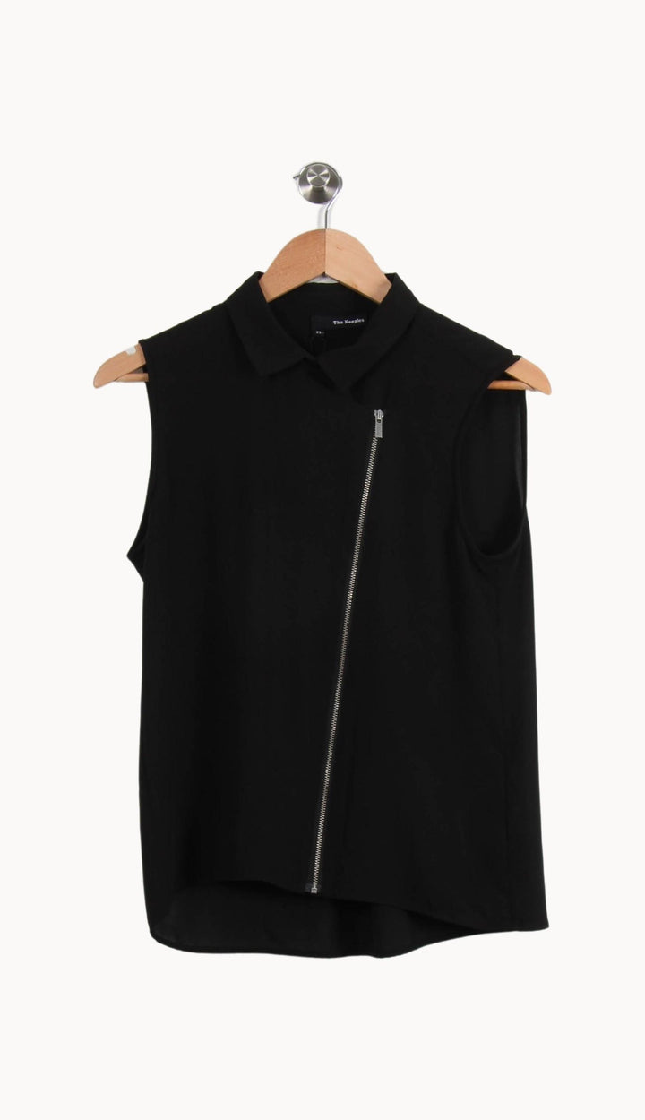 Chemise Sans Manches Noire - Taille XS/34 de la marque The Kooples | PARAD52000 - Vendu par Paradigme - Image 2