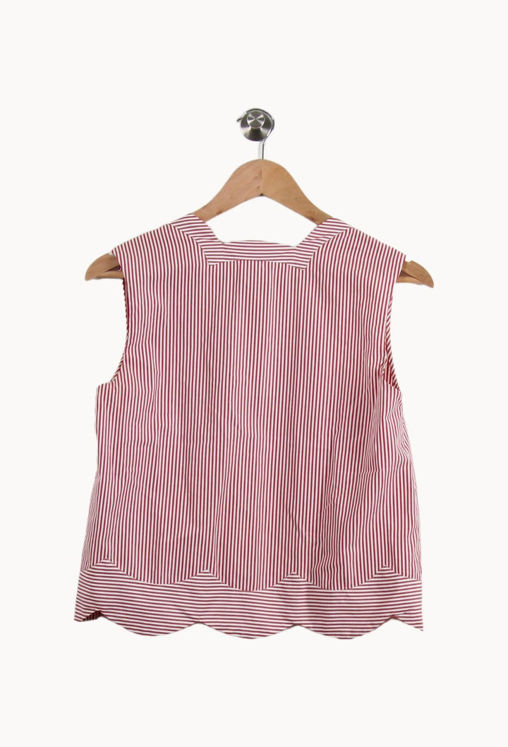 Blouse Rayée Rouge et Blanche - Taille S/36 de la marque Sandro | PARAD52001 - Vendu par Paradigme - Image 4