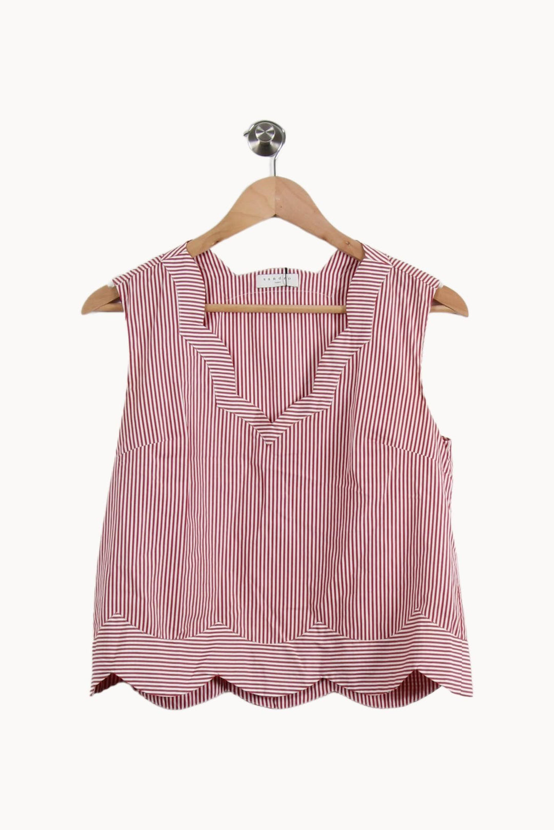 Blouse Rayée Rouge et Blanche - Taille S/36 de la marque Sandro | PARAD52001 - Vendu par Paradigme - Image 2