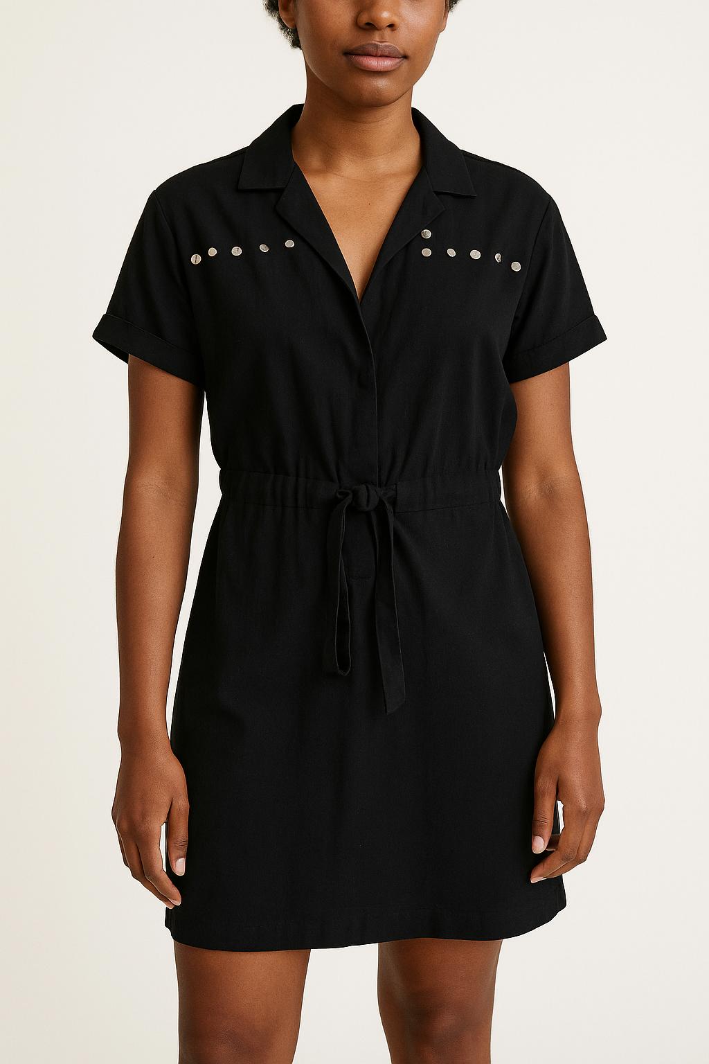Robe Chemise Noire - Taille S/36 de la marque Sandro | PARAD52004 - Vendu par Paradigme - Image 1