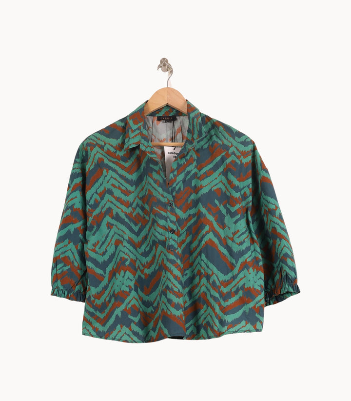 Blouse Verte et Orange - Taille L/40 de la marque Caroll | PARAD52008 - Vendu par Paradigme - Image 2