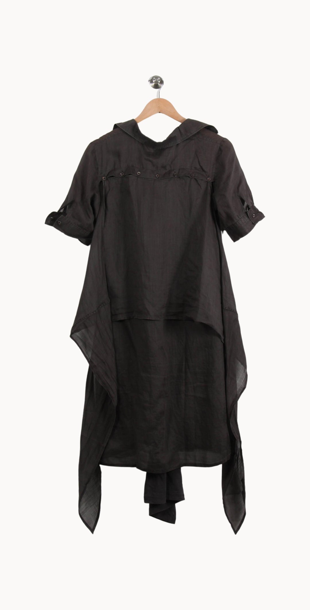 Robe Chemise Longue Grise - Taille M/38 de la marque IKKS | PARAD52025 - Vendu par Paradigme - Image 4