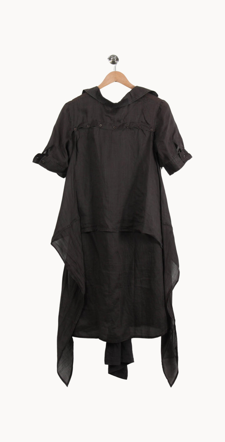 Robe Chemise Longue Grise - Taille M/38 de la marque IKKS | PARAD52025 - Vendu par Paradigme - Image 4