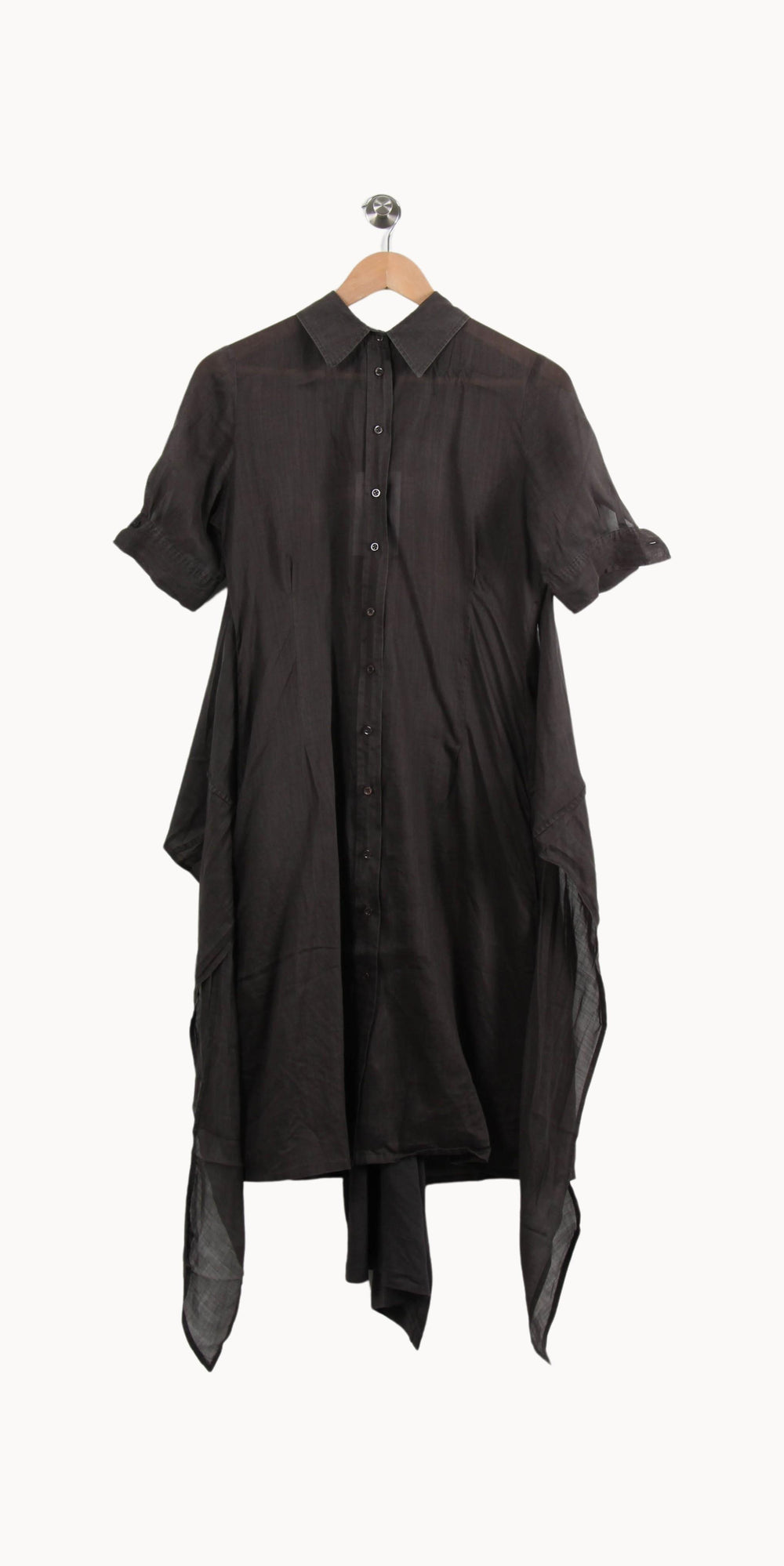 Robe Chemise Longue Grise - Taille M/38 de la marque IKKS | PARAD52025 - Vendu par Paradigme - Image 2
