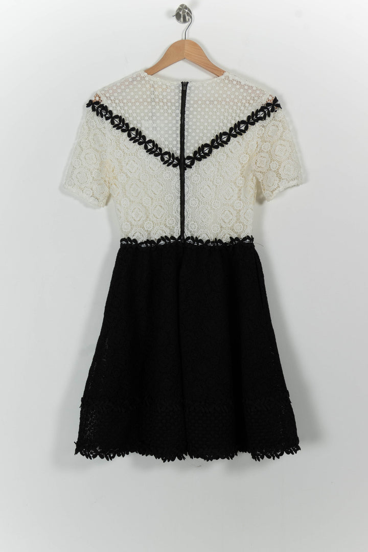Robe Dentelle Noire et Blanche - Taille S/36 de la marque Maje | PARAD52032 - Vendu par Paradigme - Image 4
