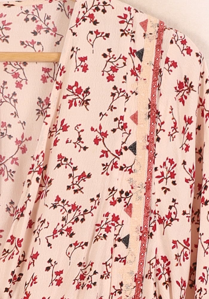 Robe fleurie rose et rouge - Taille M/38 de la marque ba&sh | PARAD52036 - Vendu par Paradigme - Image 3