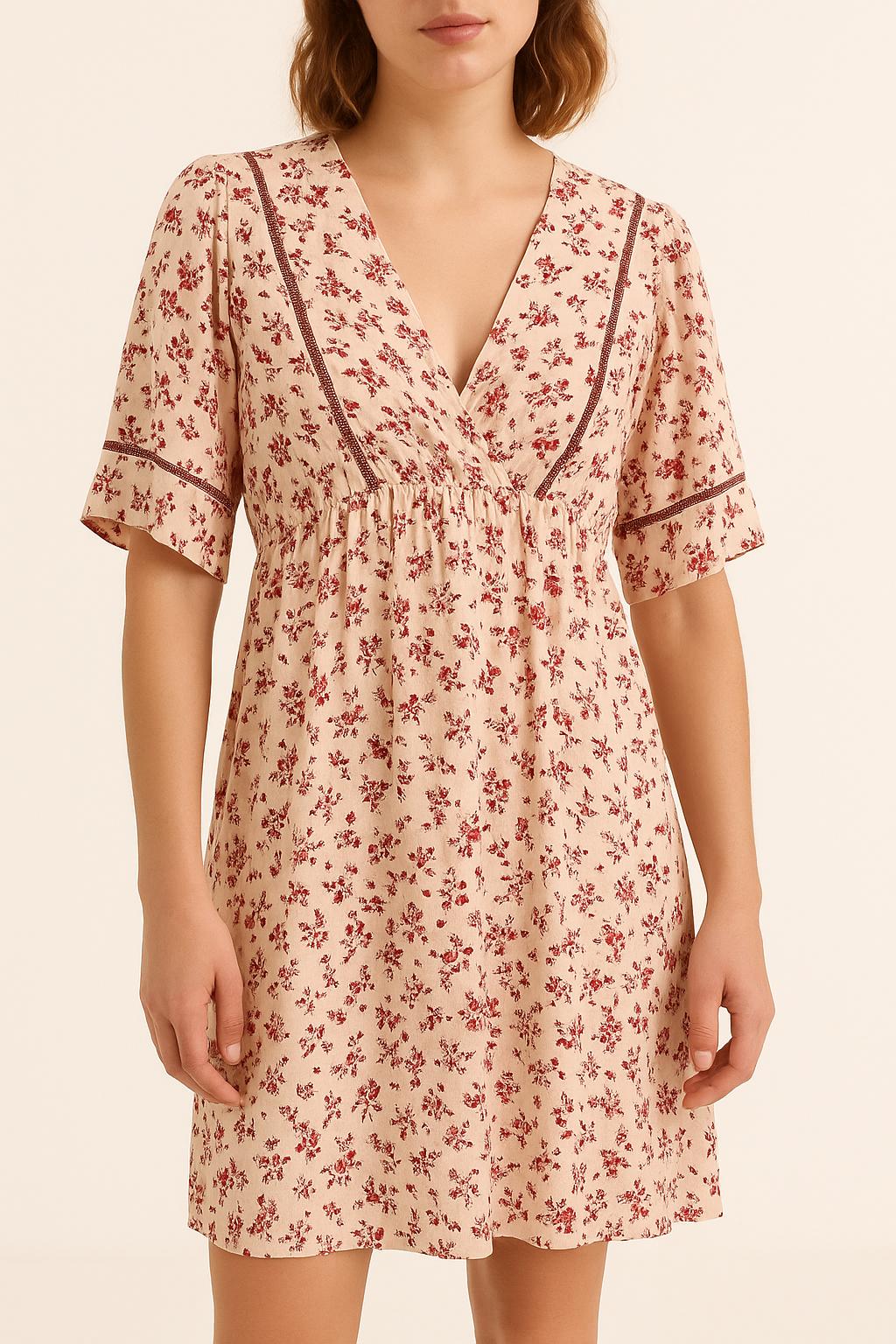 Robe fleurie rose et rouge - Taille M/38 de la marque ba&sh | PARAD52036 - Vendu par Paradigme - Image 1