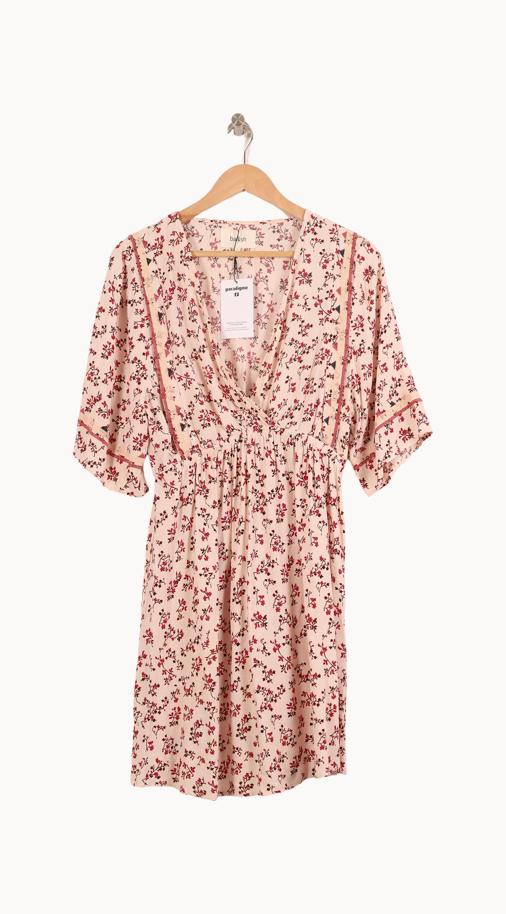 Robe fleurie rose et rouge - Taille M/38 de la marque ba&sh | PARAD52036 - Vendu par Paradigme - Image 2