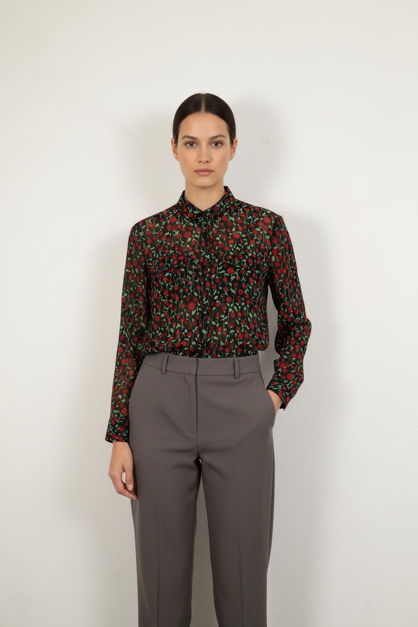 Chemise Noire et Rouge - Taille M/38