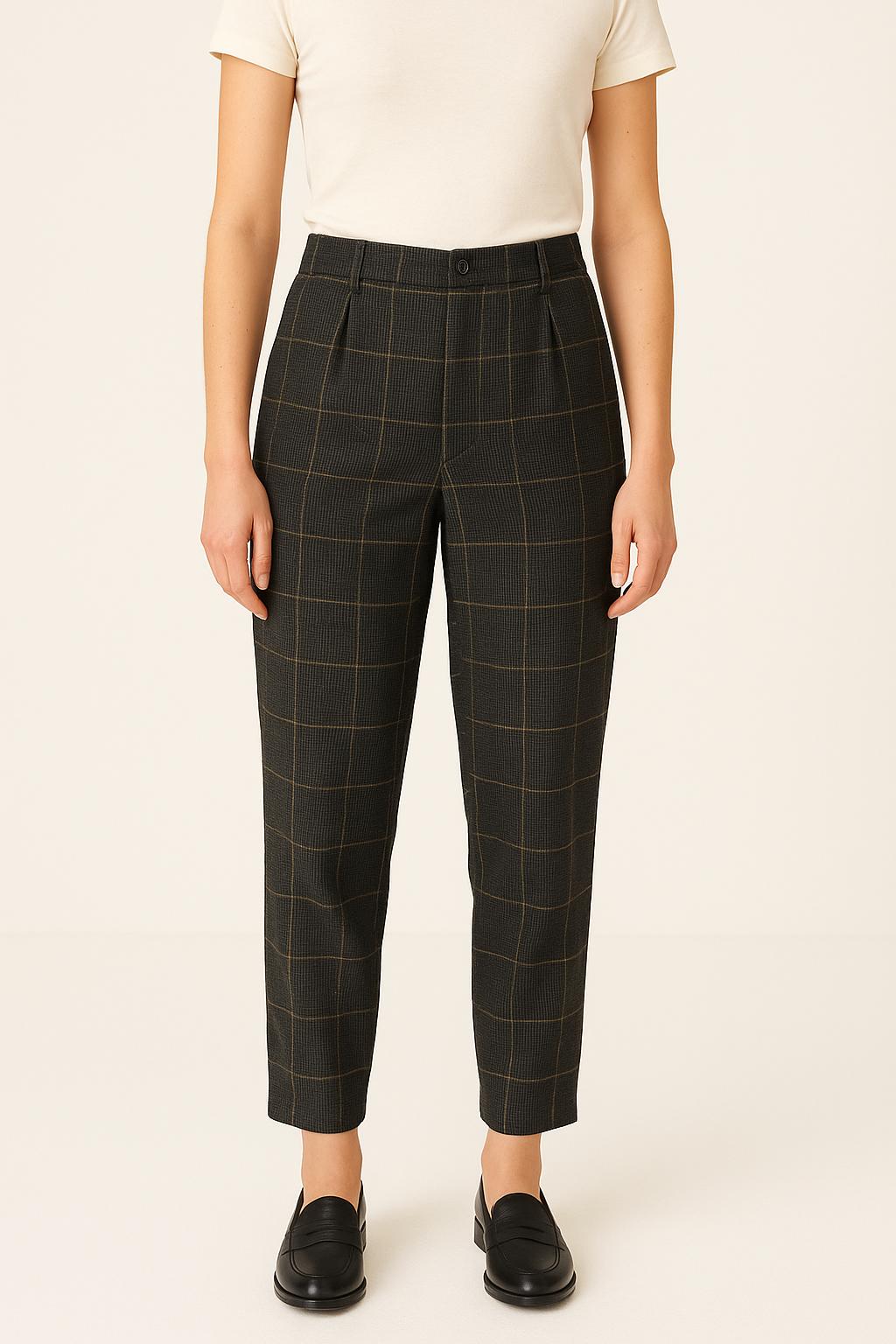 Pantalon À Carreaux Noir et Beige - Taille S/36 de la marque The Kooples | PARAD52078 - Vendu par Paradigme - Image 1