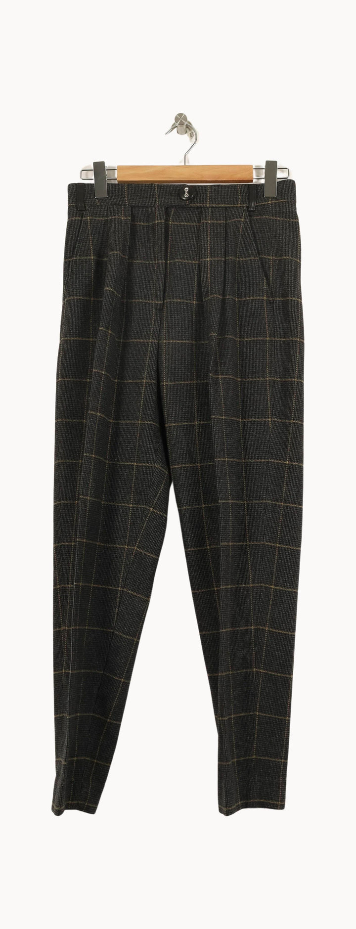 Pantalon À Carreaux Noir et Beige - Taille S/36 de la marque The Kooples | PARAD52078 - Vendu par Paradigme - Image 2