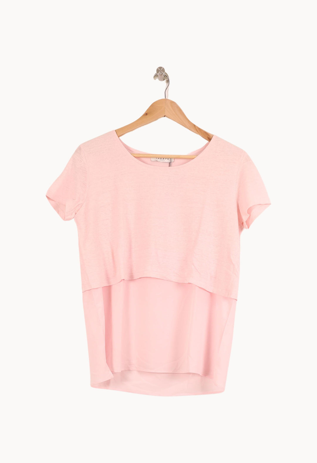 Tee-shirt Rose - Taille L/40 de la marque Sandro | PARAD52088 - Vendu par Paradigme - Image 2