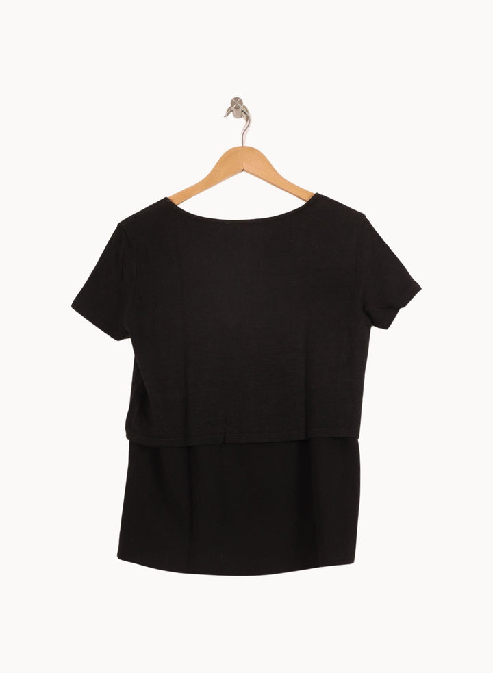 Tee-shirt Noir - Taille L/40 de la marque Sandro | PARAD52109 - Vendu par Paradigme - Image 4