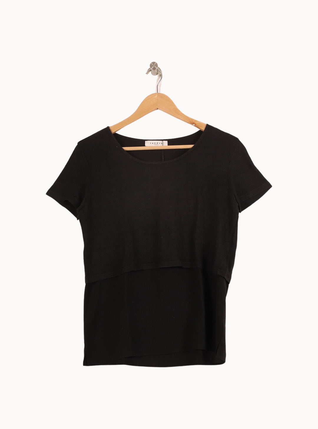 Tee-shirt Noir - Taille L/40 de la marque Sandro | PARAD52109 - Vendu par Paradigme - Image 2