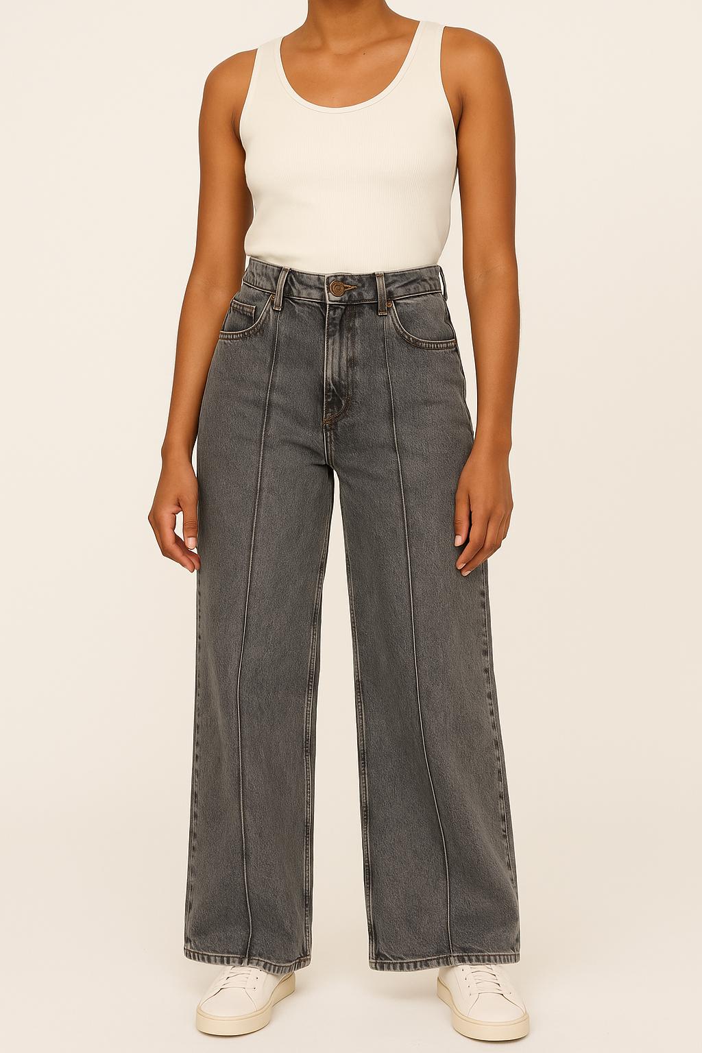 Jean Large Gris - Taille S/36 de la marque American Vintage | PARAD52125 - Vendu par Paradigme - Image 1