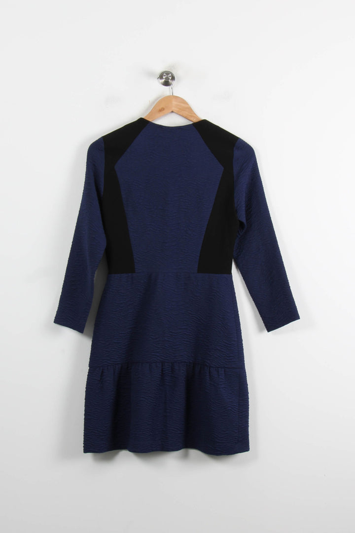 Robe Courte Bleue et Noire - Taille S/36 de la marque Sandro | PARAD52160 - Vendu par Paradigme - Image 4