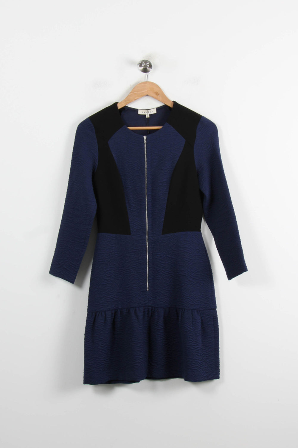 Robe Courte Bleue et Noire - Taille S/36 de la marque Sandro | PARAD52160 - Vendu par Paradigme - Image 2