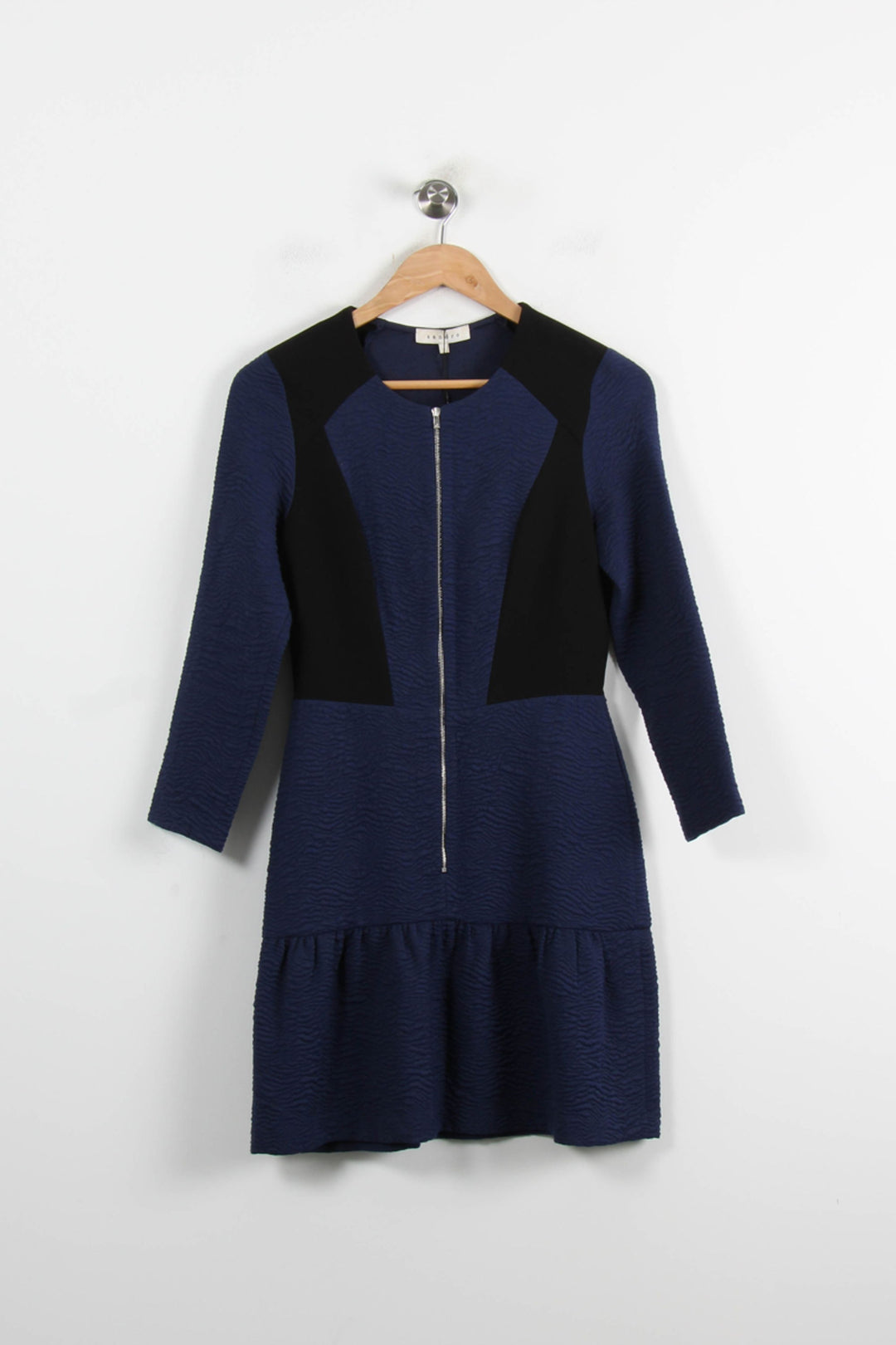 Robe Courte Bleue et Noire - Taille S/36 de la marque Sandro | PARAD52160 - Vendu par Paradigme - Image 2