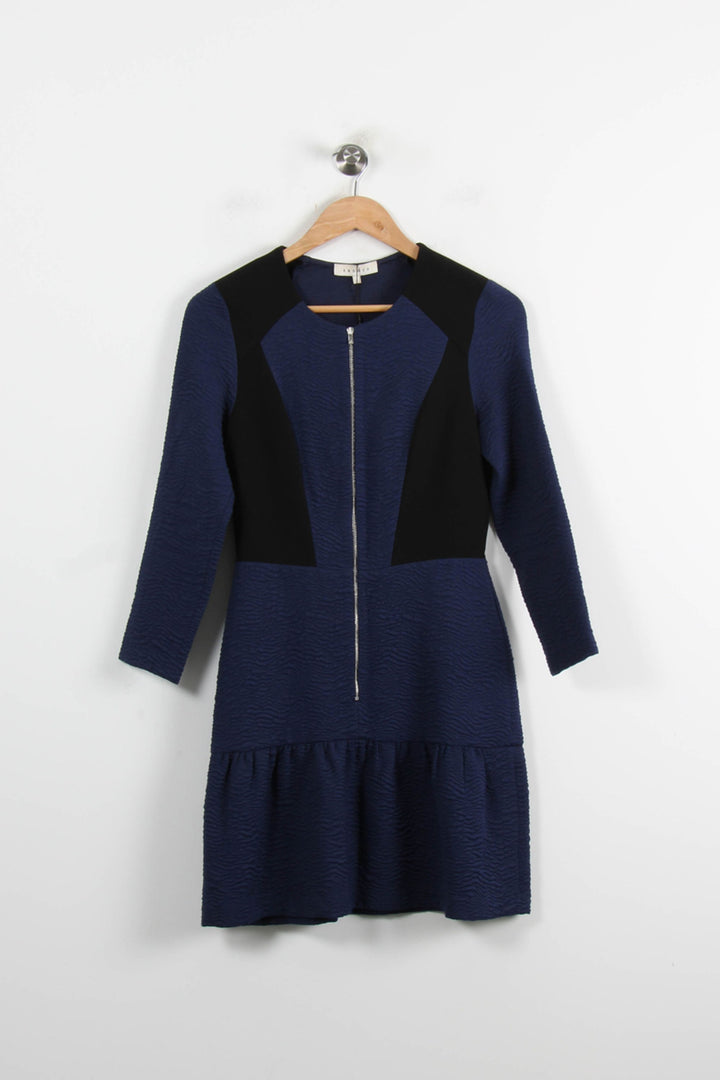 Robe Courte Bleue et Noire - Taille S/36 de la marque Sandro | PARAD52160 - Vendu par Paradigme - Image 2