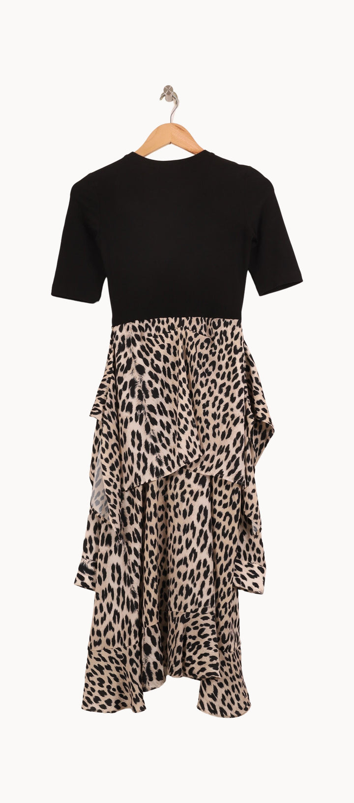 Robe Longue Noire et Léopard - Taille S/36 de la marque Maje | PARAD52180 - Vendu par Paradigme - Image 4