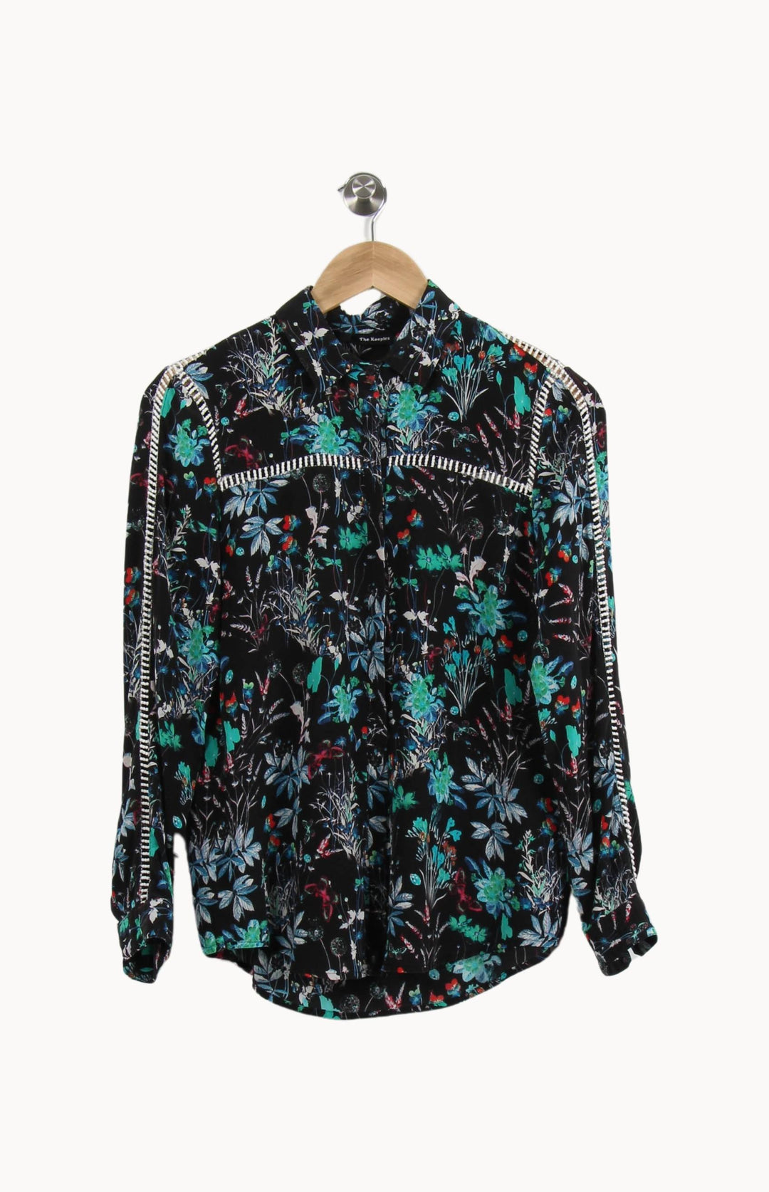 Chemise Fleurie Noire et Verte - Taille XXS/32 de la marque IKKS | PARAD52181 - Vendu par Paradigme - Image 2