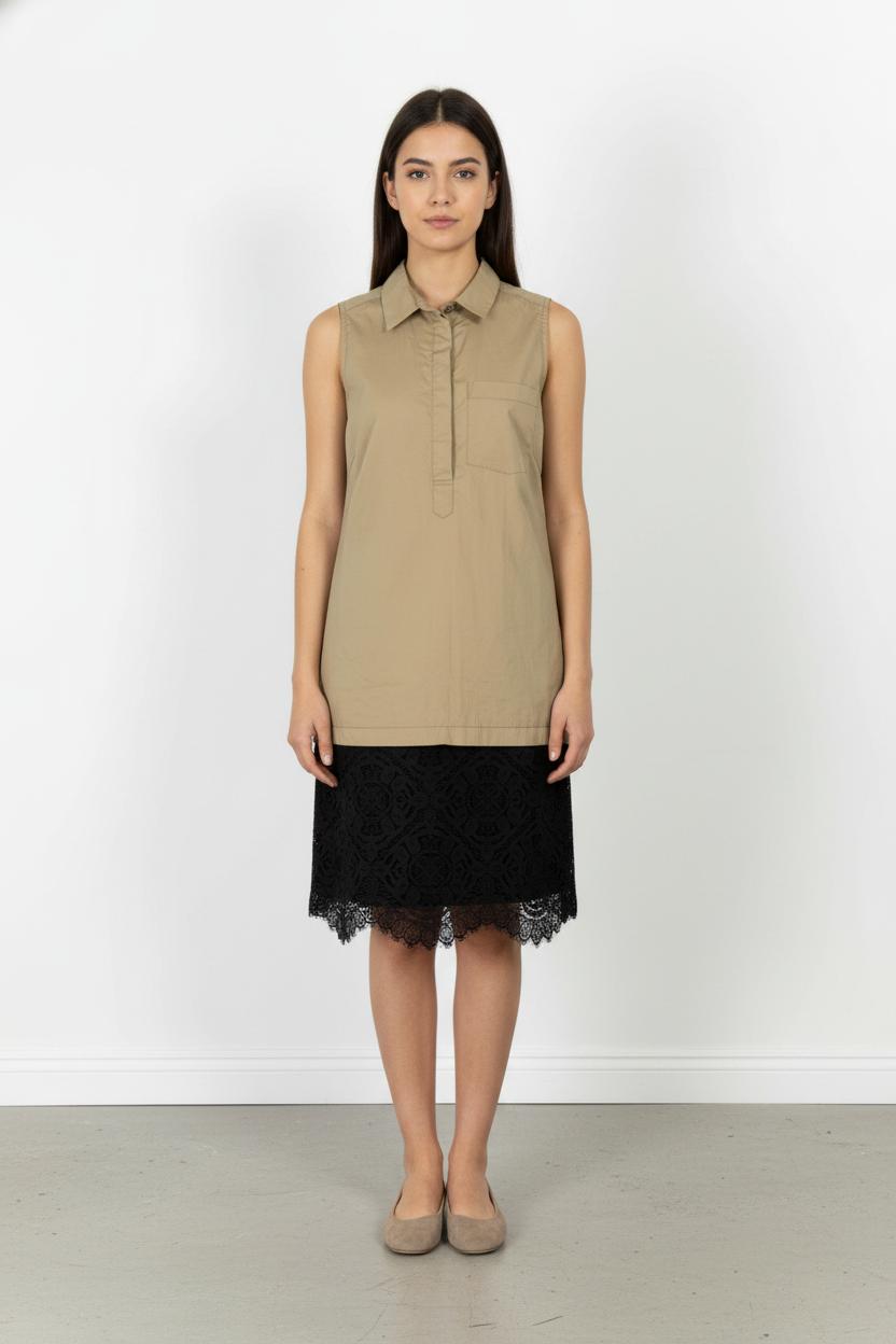 Robe Sans Manches Beige et Noire - Taille M/38 de la marque Comptoir des Cotonniers | PARAD52201 - Vendu par Paradigme - Image 1
