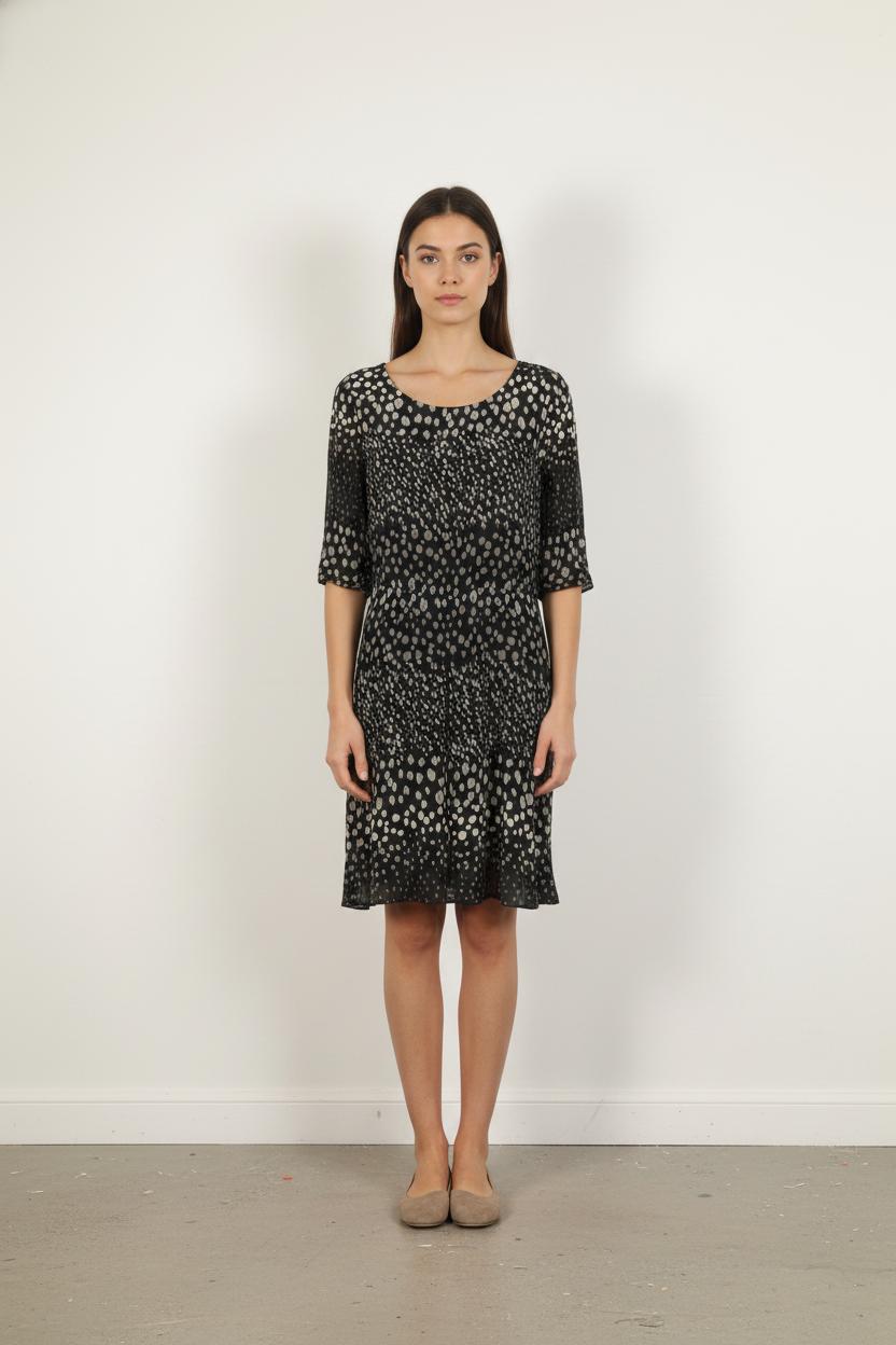 Robe Midi Noire et Beige - Taille L/40