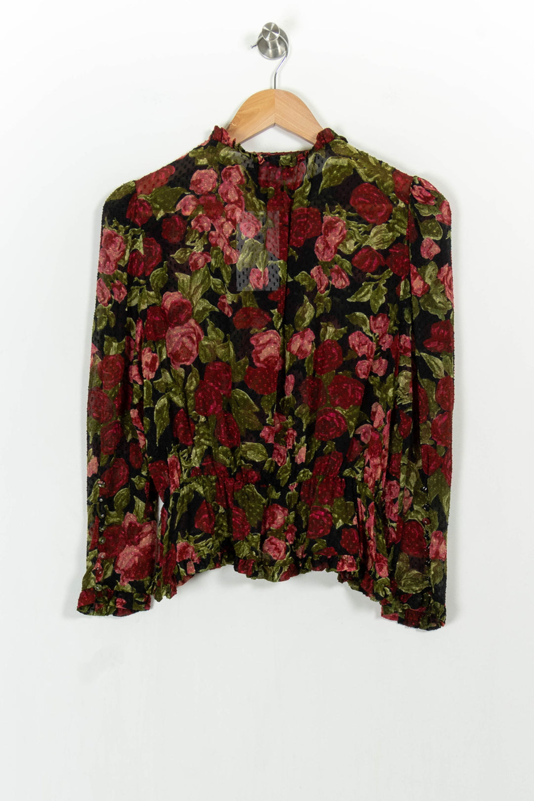 Blouse Bordeaux et Verte - Taille S/36 de la marque The Kooples | PARAD52224 - Vendu par Paradigme - Image 4