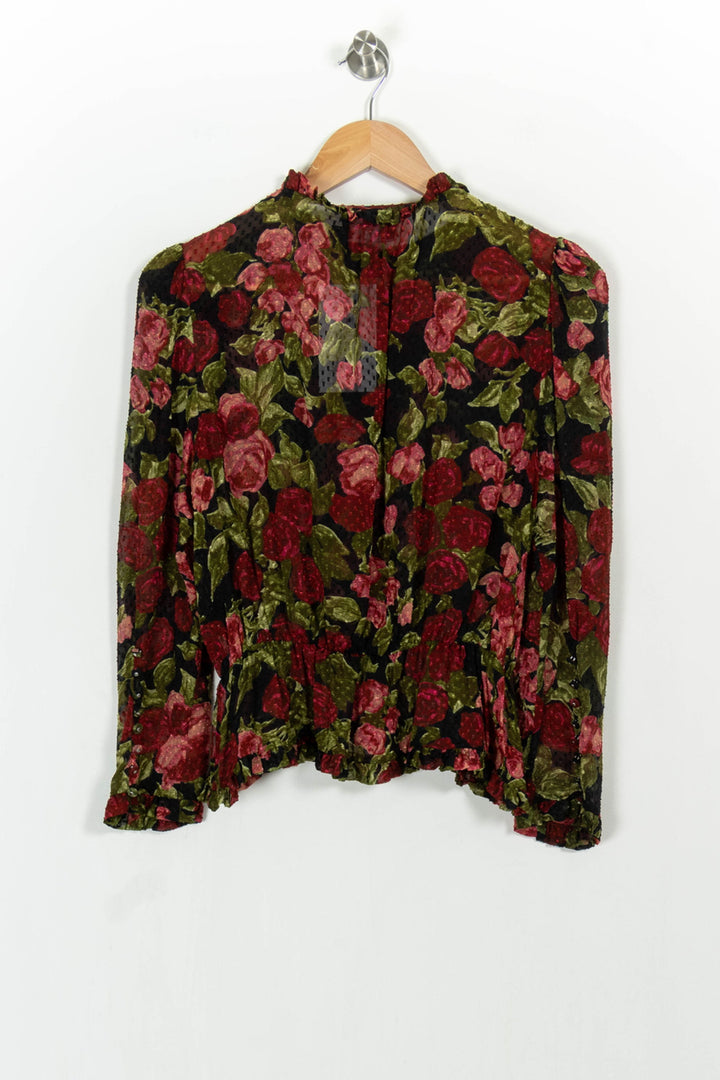 Blouse Bordeaux et Verte - Taille S/36 de la marque The Kooples | PARAD52224 - Vendu par Paradigme - Image 4