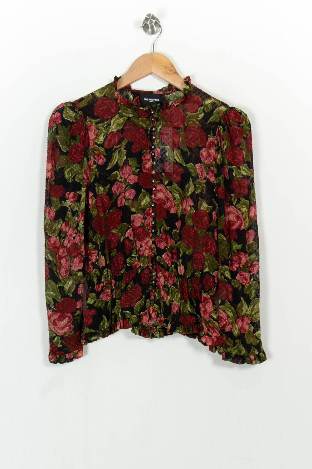 Blouse Bordeaux et Verte - Taille S/36 de la marque The Kooples | PARAD52224 - Vendu par Paradigme - Image 2