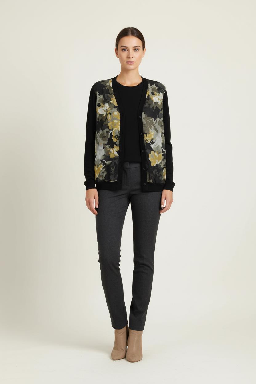 Cardigan Noir et Jaune - Taille M/38 de la marque Marina Rinaldi | PARAD52243 - Vendu par Paradigme - Image 1