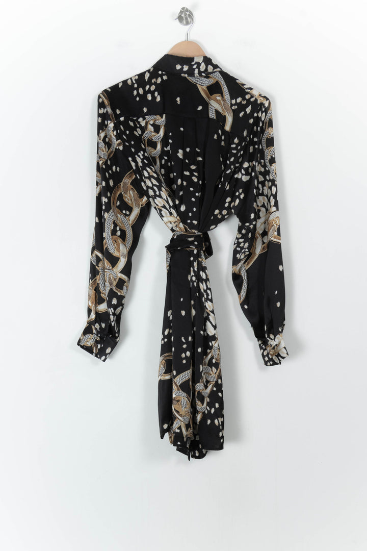 Robe Chemise Noire et Beige - Taille XL/42 de la marque Marina Rinaldi | PARAD52283 - Vendu par Paradigme - Image 4