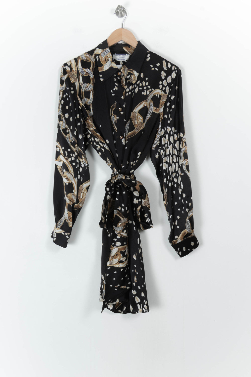 Robe Chemise Noire et Beige - Taille XL/42 de la marque Marina Rinaldi | PARAD52283 - Vendu par Paradigme - Image 2