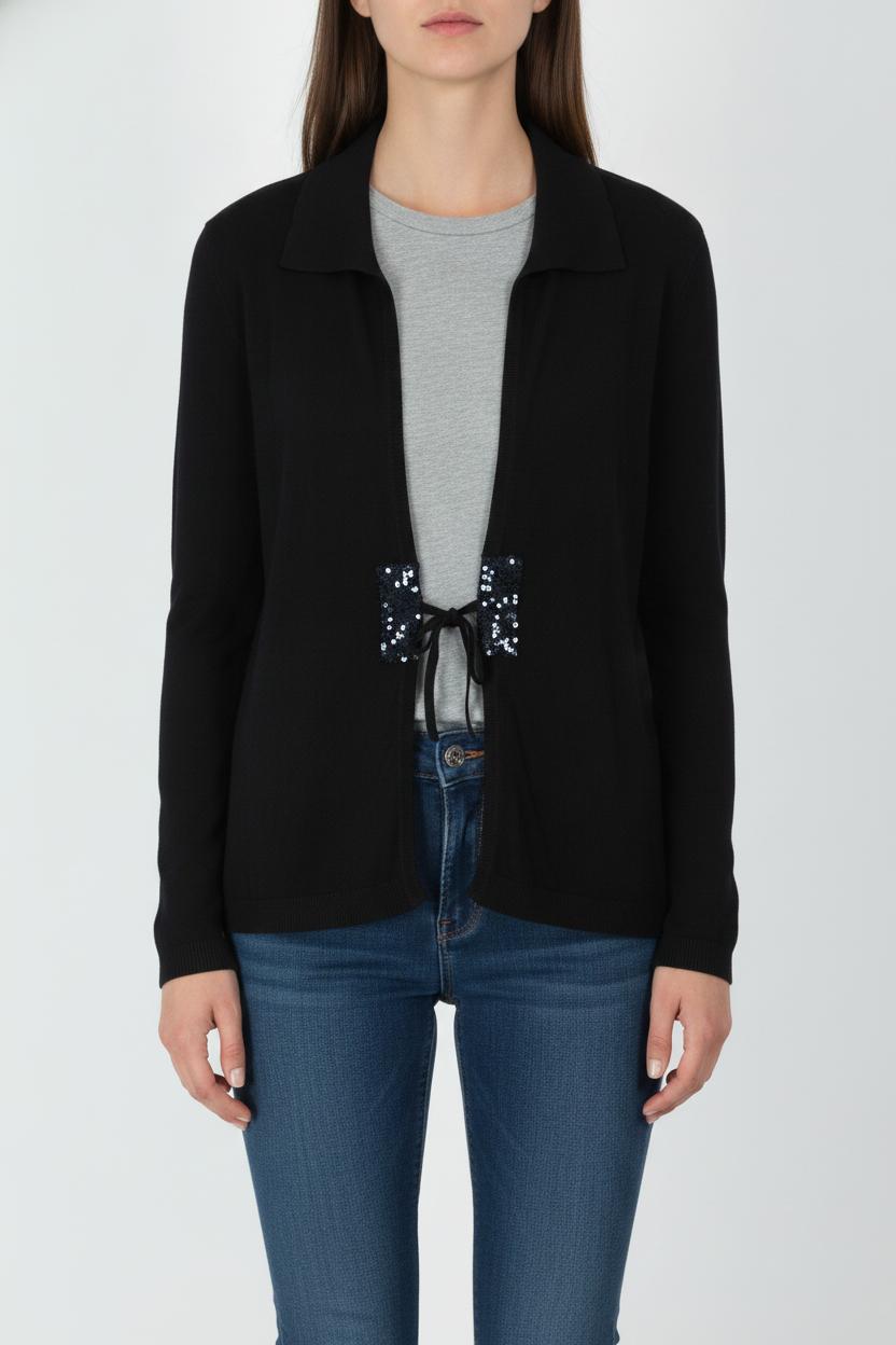 Cardigan Noir - Taille L/40 de la marque Marina Rinaldi | PARAD52301 - Vendu par Paradigme - Image 1
