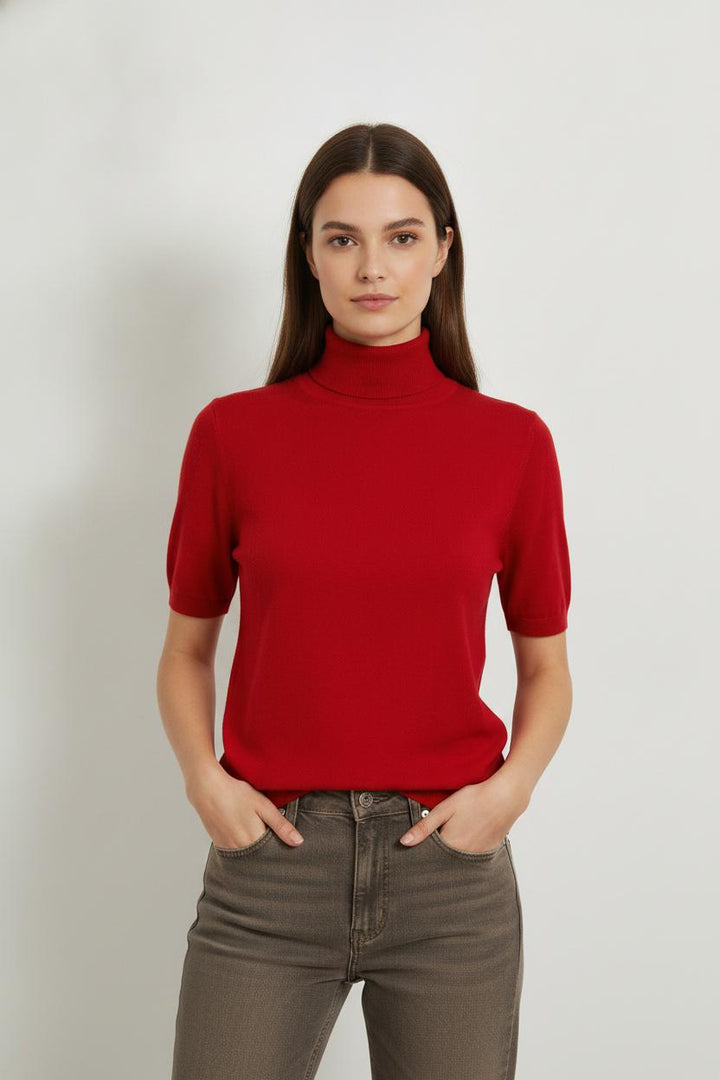 Pull Col Roulé Rouge - Taille M/38 de la marque Marina Rinaldi | PARAD52320 - Vendu par Paradigme - Image 1