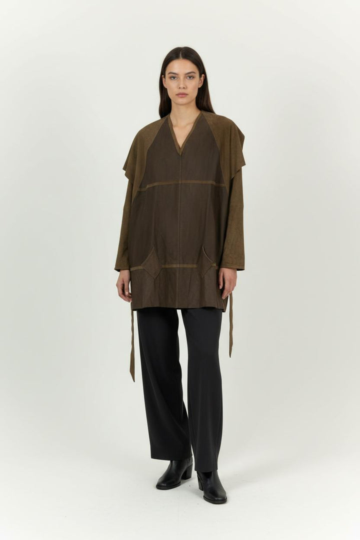 Veste Longue Marron - Taille S/36 de la marque IKKS | PARAD52343 - Vendu par Paradigme - Image 1