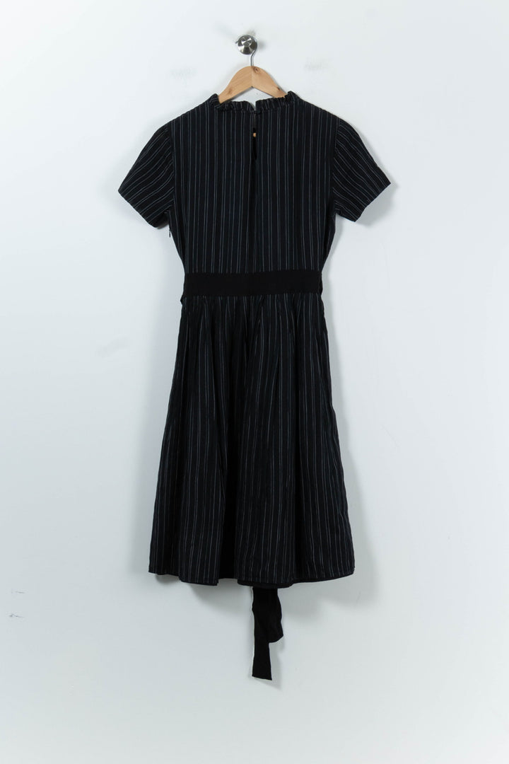Robe Mi-longue Noire à Rayures - Taille M/38 de la marque Tara Jarmon | PARAD52344 - Vendu par Paradigme - Image 4
