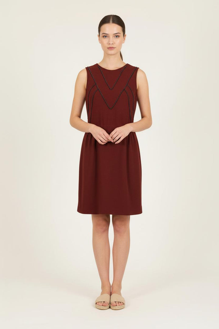 Robe Sans Manches Bordeaux - Taille M/38 de la marque Sandro | PARAD52363 - Vendu par Paradigme - Image 1